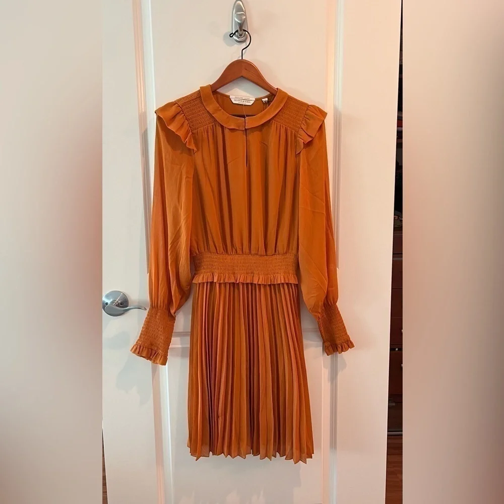 Scotch & Soda Smocked Mini Dress in Pumpkin Spice
